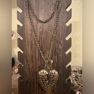 Betsey Johnson long heart necklace